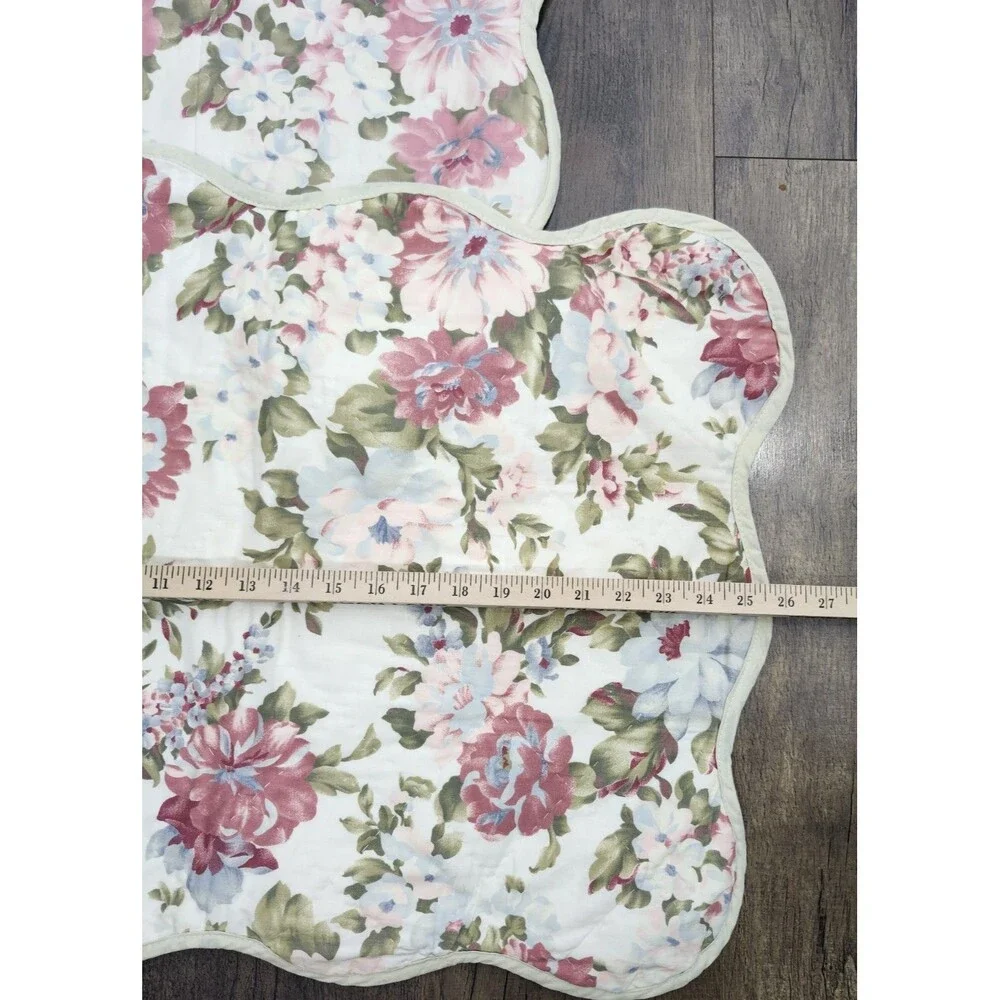 Vtg Shabby Cottagecore Pillow Shams Floral Set of 2